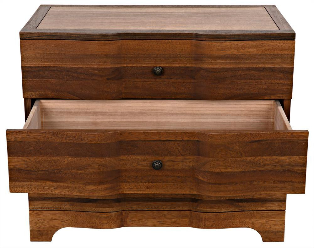 Noir Claudie Chest, 3-Drawer, Dark Walnut, 38"W GDRE202DW, Noir GDRE202DW YUU6013LUQ