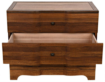 Noir Claudie Chest, 3-Drawer, Dark Walnut, 38"W GDRE202DW, Noir GDRE202DW YUU6013LUQ