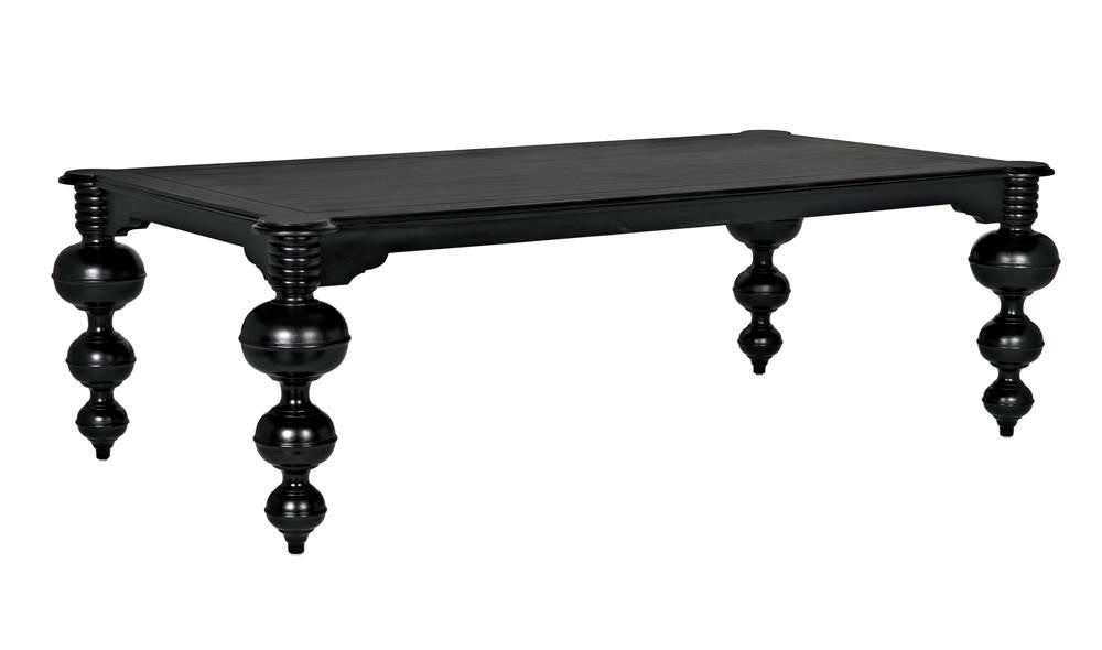 Noir Claudio Dining Table Hand-Rubbed Black