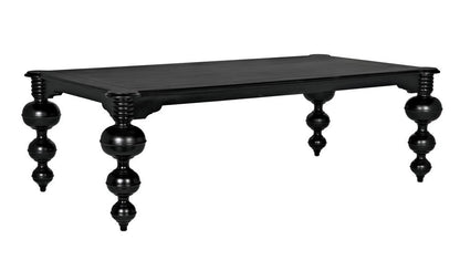 Noir Claudio Dining Table Hand-Rubbed Black