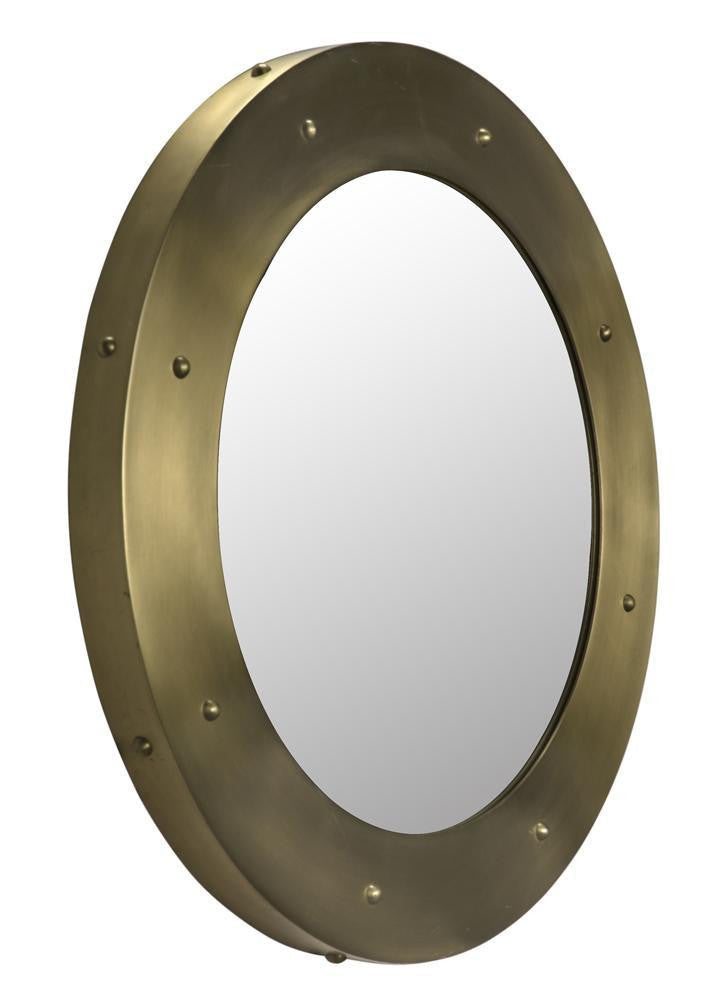 Noir Clay Mirror Antique Brass