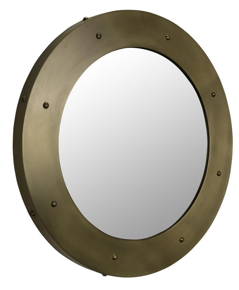 Noir Clay Mirror Antique Brass