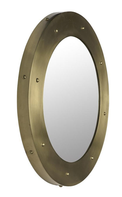Noir Clay Mirror Antique Brass