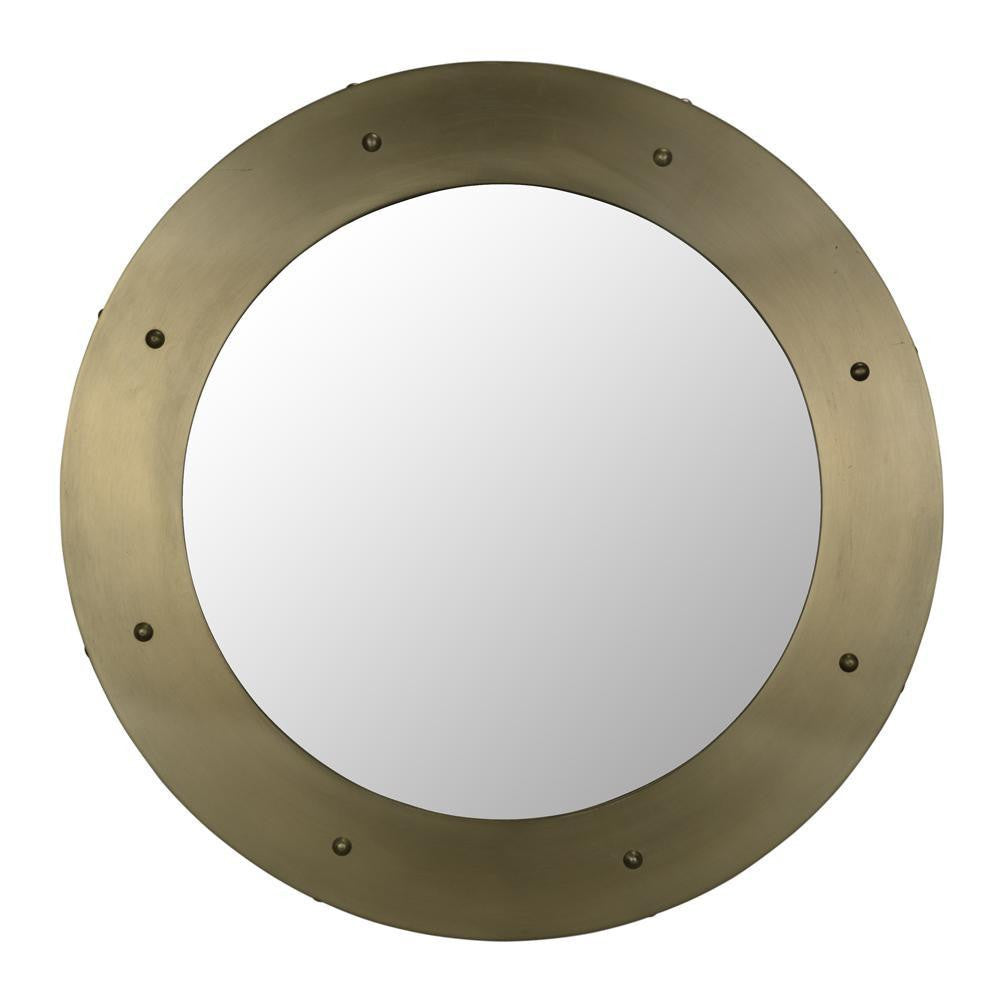 Noir Clay Mirror Antique Brass