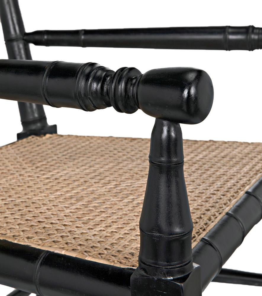 Noir Colonial Bamboo Arm Dining Chair