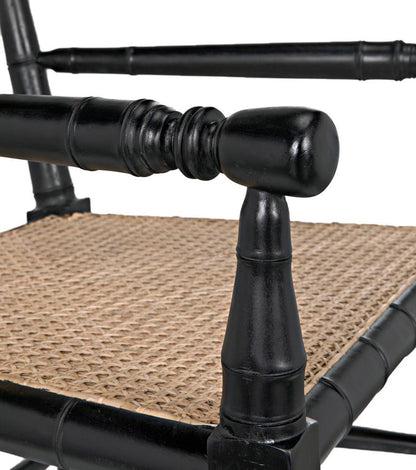 Noir Colonial Bamboo Arm Dining Chair