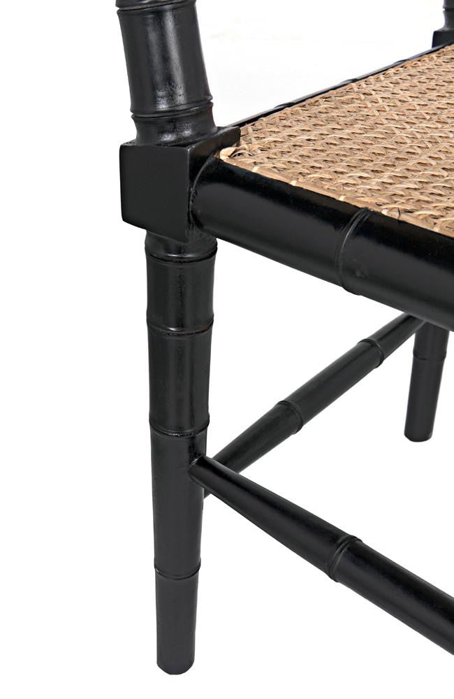 Noir Colonial Bamboo Arm Dining Chair