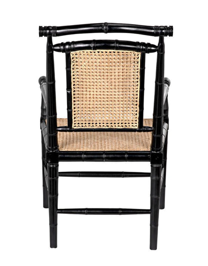 Noir Colonial Bamboo Arm Dining Chair