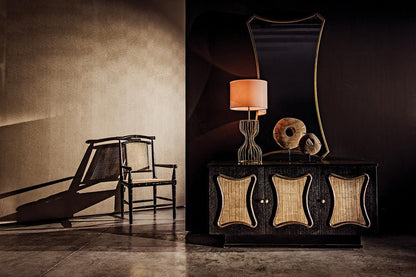 Noir Colonial Bamboo Arm Dining Chair