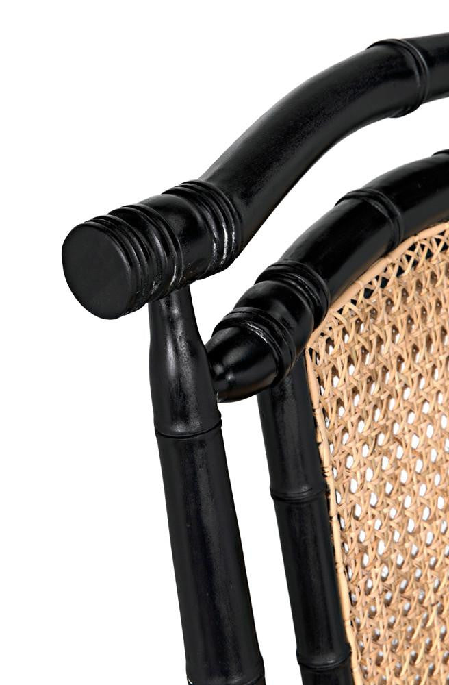 Noir Colonial Bamboo Arm Dining Chair