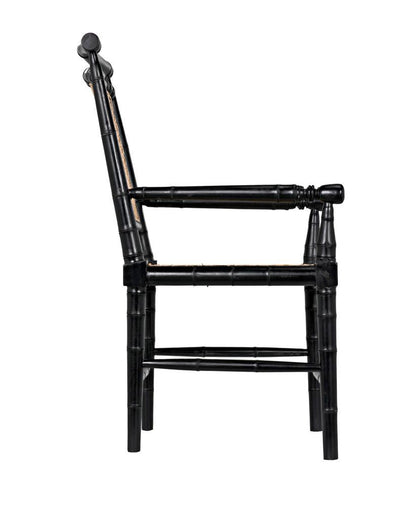 Noir Colonial Bamboo Arm Dining Chair