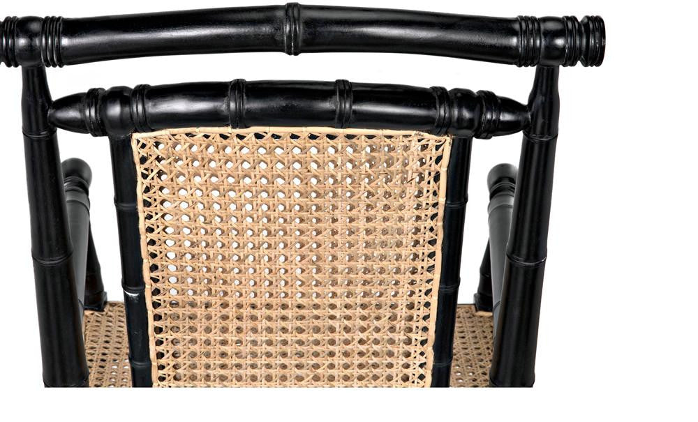 Noir Colonial Bamboo Arm Dining Chair