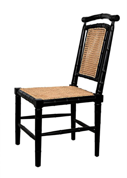 Noir Colonial Bamboo Side Dining Chair