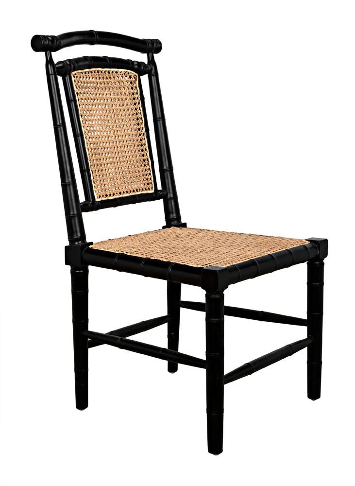 Noir Colonial Bamboo Side Dining Chair