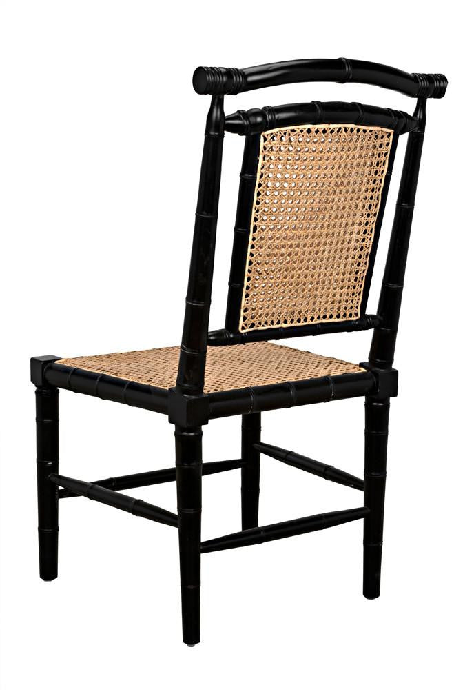 Noir Colonial Bamboo Side Dining Chair