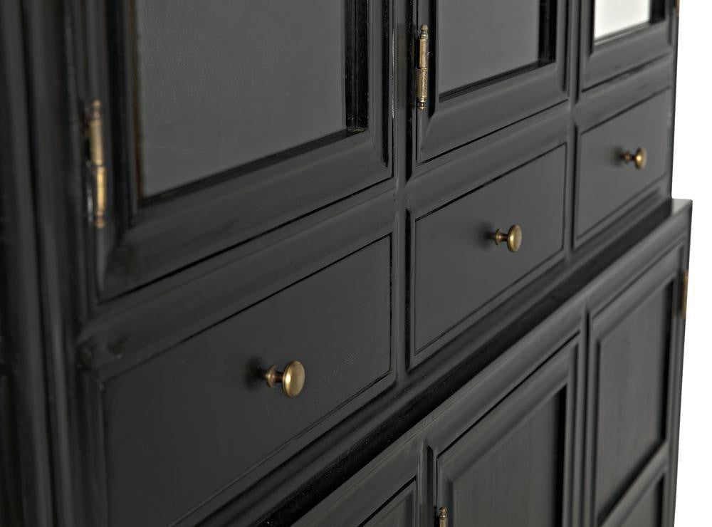 Noir Colonial Hutch Hand Rubbed Black