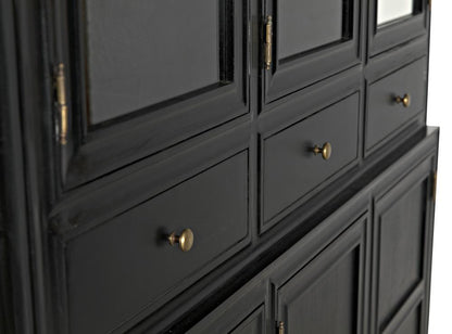 Noir Colonial Hutch Hand Rubbed Black