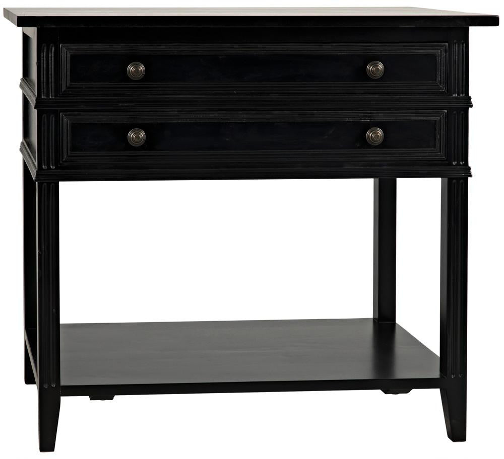 Noir Colonial Side Table Distressed Black