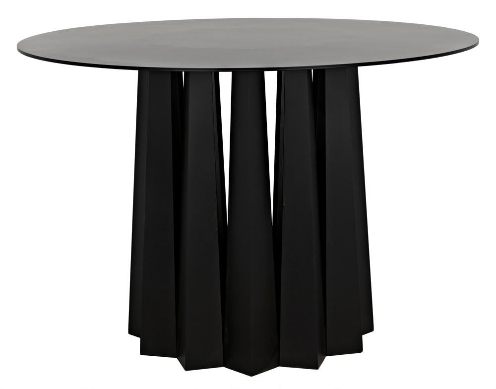 Noir Column Dining Table Matte Black