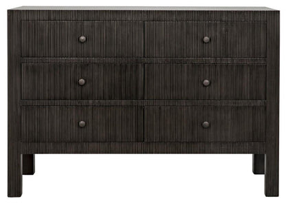 Noir Conrad Dresser, 6-Drawer, Pale, 47.5"W GDRE221P, Noir GDRE221P YUU6013LUT
