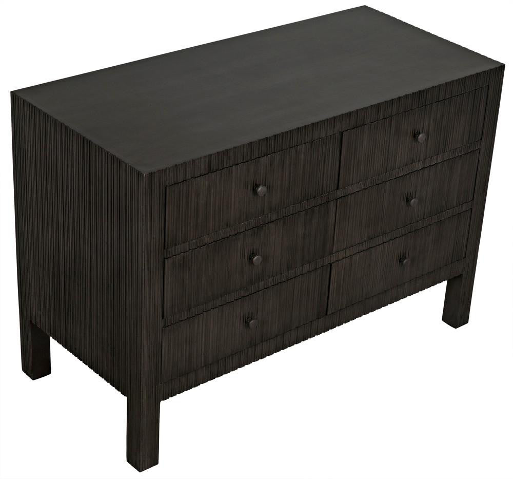 Noir Conrad Dresser, 6-Drawer, Pale, 47.5"W GDRE221P, Noir GDRE221P YUU6013LUT