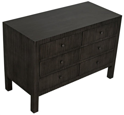 Noir Conrad Dresser, 6-Drawer, Pale, 47.5"W GDRE221P, Noir GDRE221P YUU6013LUT