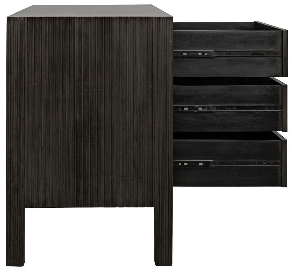 Noir Conrad Dresser, 6-Drawer, Pale, 47.5"W GDRE221P, Noir GDRE221P YUU6013LUT