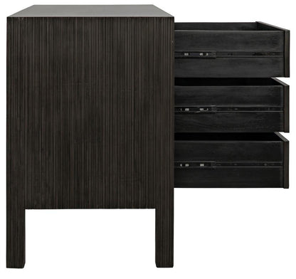 Noir Conrad Dresser, 6-Drawer, Pale, 47.5"W GDRE221P, Noir GDRE221P YUU6013LUT