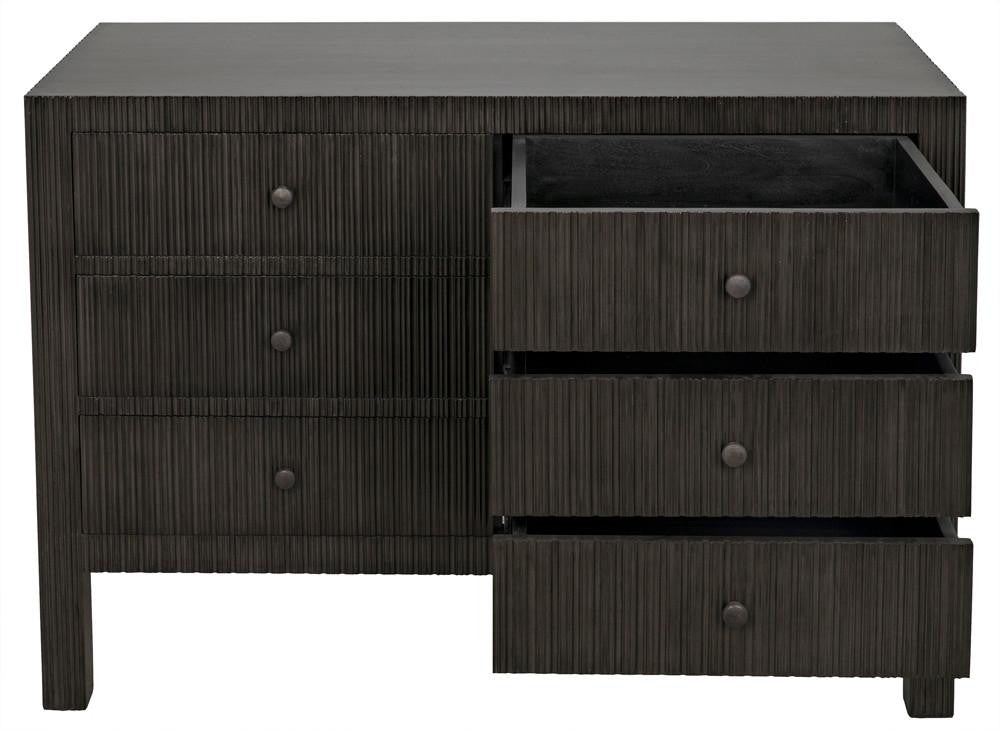 Noir Conrad Dresser, 6-Drawer, Pale, 47.5"W GDRE221P, Noir GDRE221P YUU6013LUT