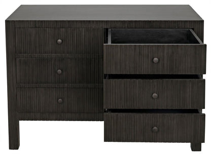 Noir Conrad Dresser, 6-Drawer, Pale, 47.5"W GDRE221P, Noir GDRE221P YUU6013LUT