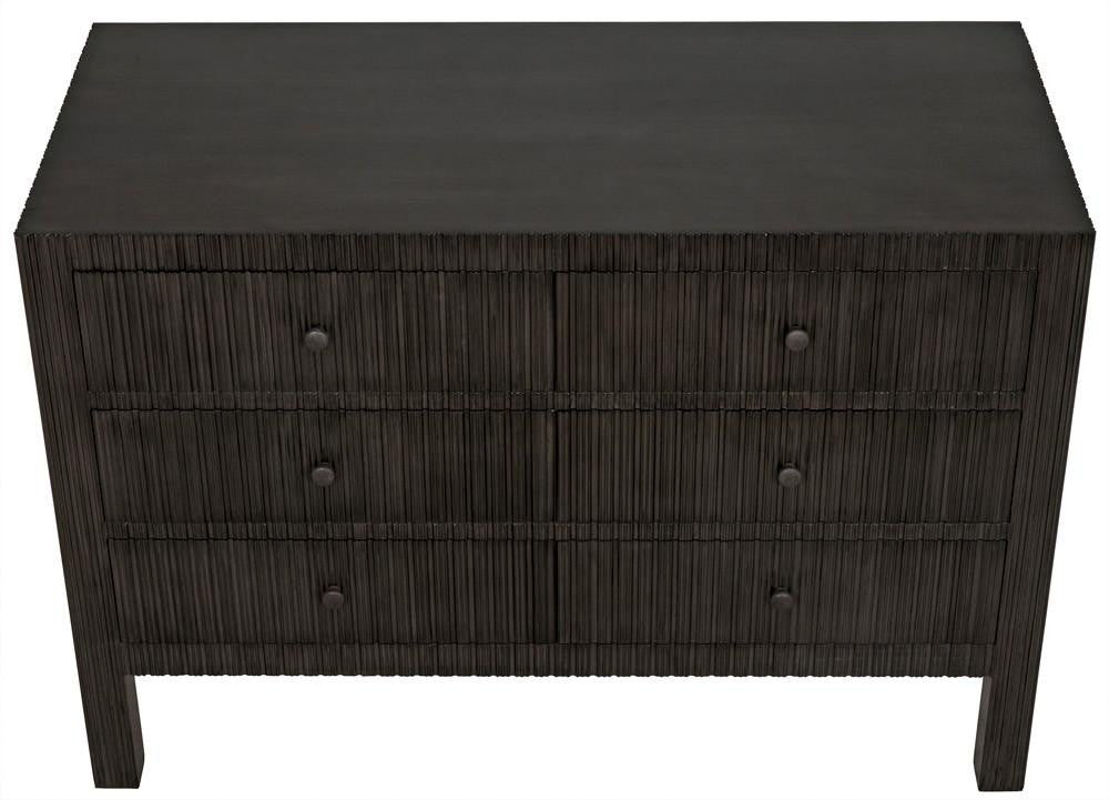 Noir Conrad Dresser, 6-Drawer, Pale, 47.5"W GDRE221P, Noir GDRE221P YUU6013LUT