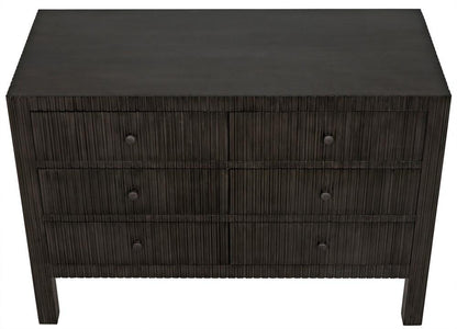 Noir Conrad Dresser, 6-Drawer, Pale, 47.5"W GDRE221P, Noir GDRE221P YUU6013LUT