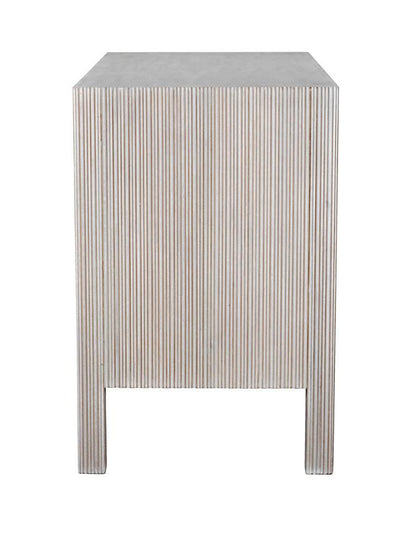 Noir Conrad Dresser, 6-Drawer, White Wash, 47.5"W GDRE221WH, Noir GDRE221WH YUU6013LUU
