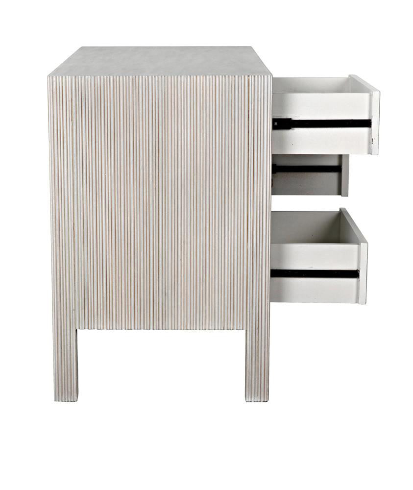 Noir Conrad Dresser, 6-Drawer, White Wash, 47.5"W GDRE221WH, Noir GDRE221WH YUU6013LUU