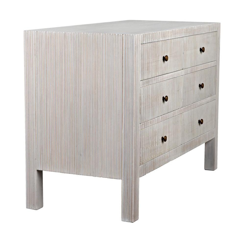 Noir Conrad Dresser, 6-Drawer, White Wash, 47.5"W GDRE221WH, Noir GDRE221WH YUU6013LUU