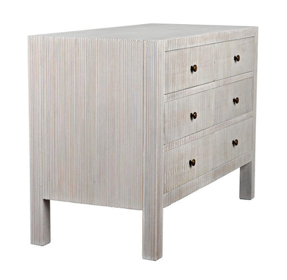 Noir Conrad Dresser, 6-Drawer, White Wash, 47.5"W GDRE221WH, Noir GDRE221WH YUU6013LUU
