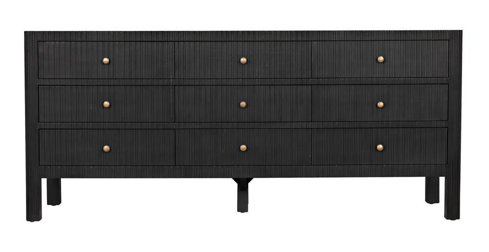 Noir Conrad Dresser, 9-Drawer, Pale, 75.5"W GDRE222P, Noir GDRE222P YUU6013LUV