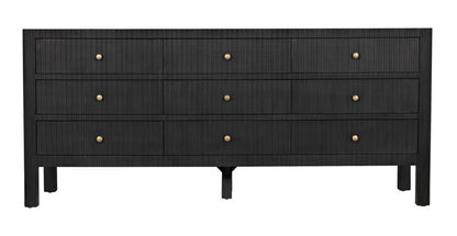 Noir Conrad Dresser, 9-Drawer, Pale, 75.5"W GDRE222P, Noir GDRE222P YUU6013LUV
