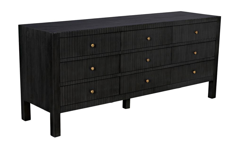 Noir Conrad Dresser, 9-Drawer, Pale, 75.5"W GDRE222P, Noir GDRE222P YUU6013LUV