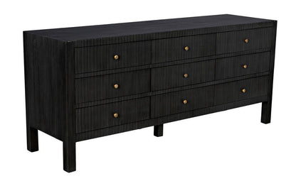Noir Conrad Dresser, 9-Drawer, Pale, 75.5"W GDRE222P, Noir GDRE222P YUU6013LUV