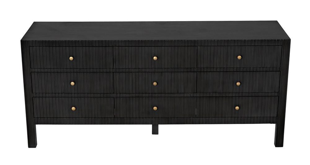 Noir Conrad Dresser, 9-Drawer, Pale, 75.5"W GDRE222P, Noir GDRE222P YUU6013LUV