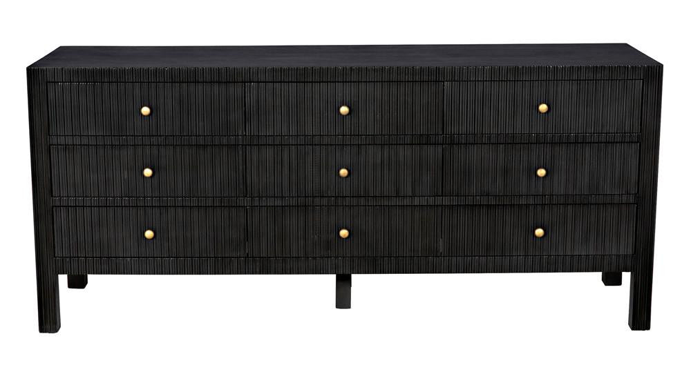 Noir Conrad Dresser, 9-Drawer, Pale, 75.5"W GDRE222P, Noir GDRE222P YUU6013LUV