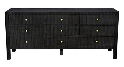 Noir Conrad Dresser, 9-Drawer, Pale, 75.5"W GDRE222P, Noir GDRE222P YUU6013LUV