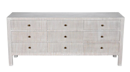 Noir Conrad Dresser, 9-Drawer, White Wash, 75.5"W GDRE222WH, Noir GDRE222WH YUU6013LUW