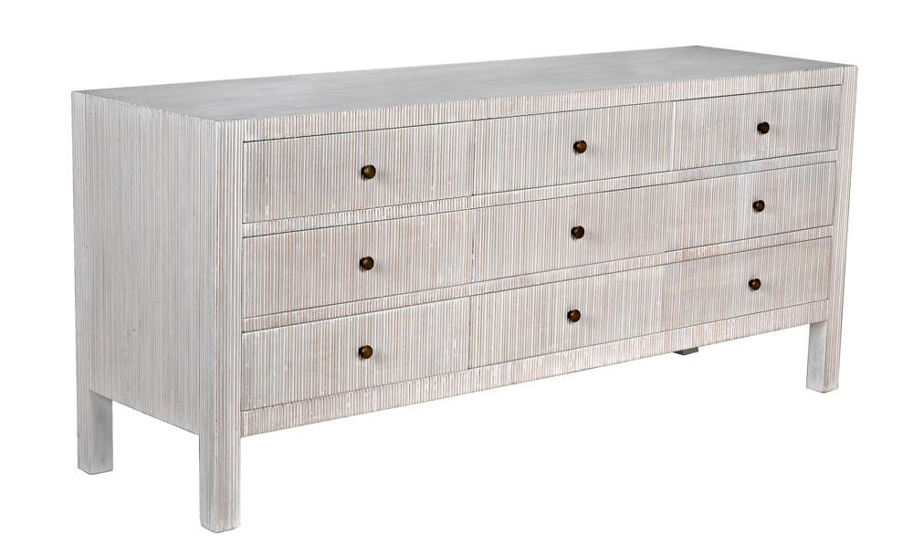 Noir Conrad Dresser, 9-Drawer, White Wash, 75.5"W GDRE222WH, Noir GDRE222WH YUU6013LUW