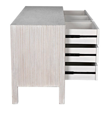 Noir Conrad Dresser, 9-Drawer, White Wash, 75.5"W GDRE222WH, Noir GDRE222WH YUU6013LUW