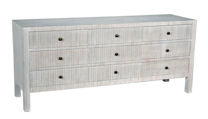 Noir Conrad Dresser, 9-Drawer, White Wash, 75.5"W GDRE222WH, Noir GDRE222WH YUU6013LUW
