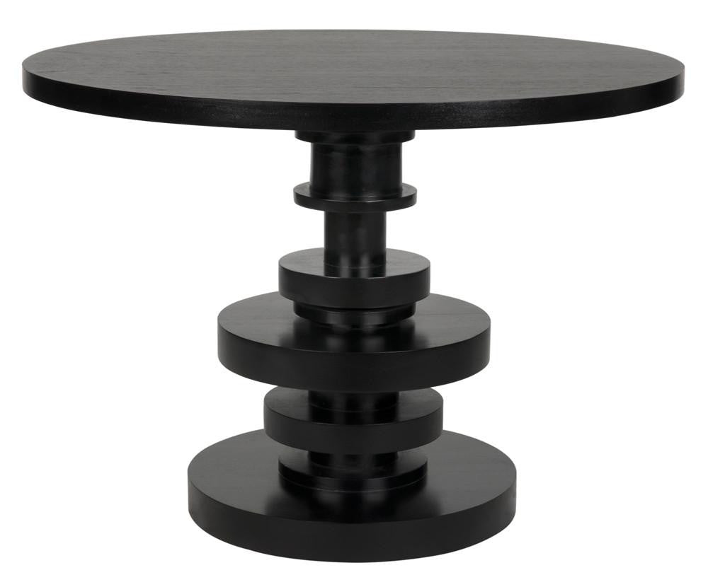 Noir Corum Dining Table Hand-Rubbed Black