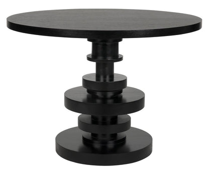 Noir Corum Dining Table Hand-Rubbed Black
