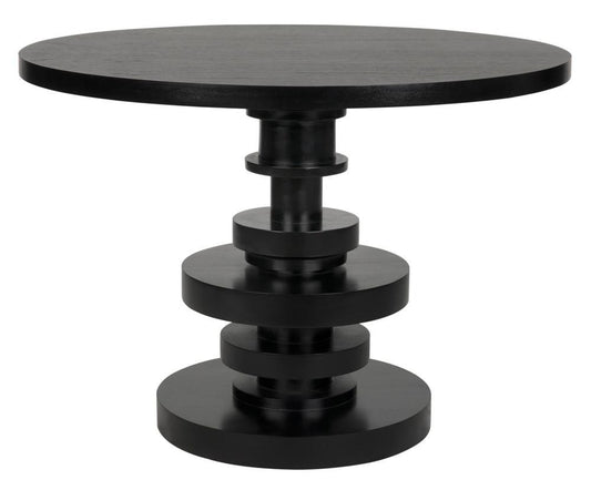 Noir Corum Dining Table Hand-Rubbed Black